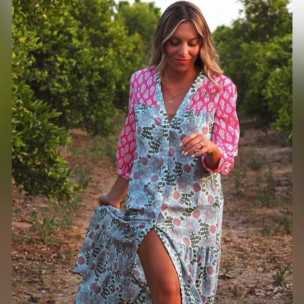ZARA PRINTED MIDI DRESS ECRU